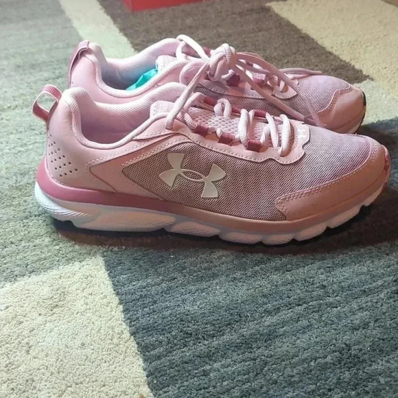 Under Armour Woman's Charged Assert 9 Marble 'Pink White' Size 9.5 - Picture 3 of 5